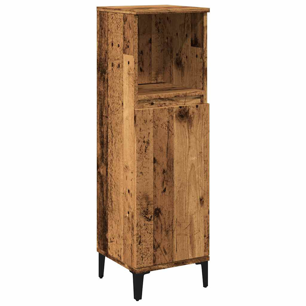 Dulap De Baie, Lemn Vechi, 30X30X100 Cm, Lemn Prelucrat