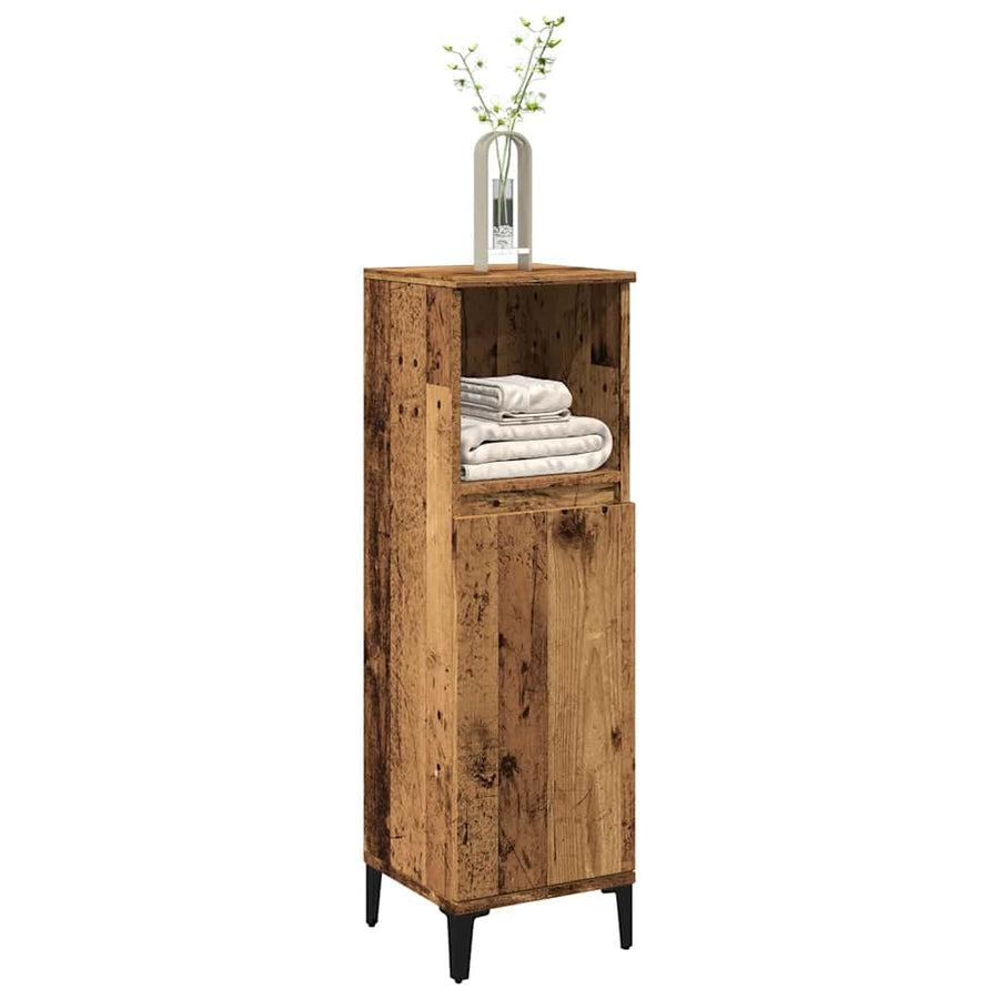 Dulap De Baie, Lemn Vechi, 30X30X100 Cm, Lemn Prelucrat