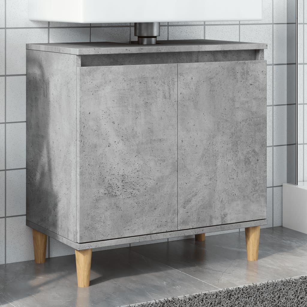 Dulap De Chiuvetă, Gri Beton, 58X33X60 Cm, Lemn Prelucrat