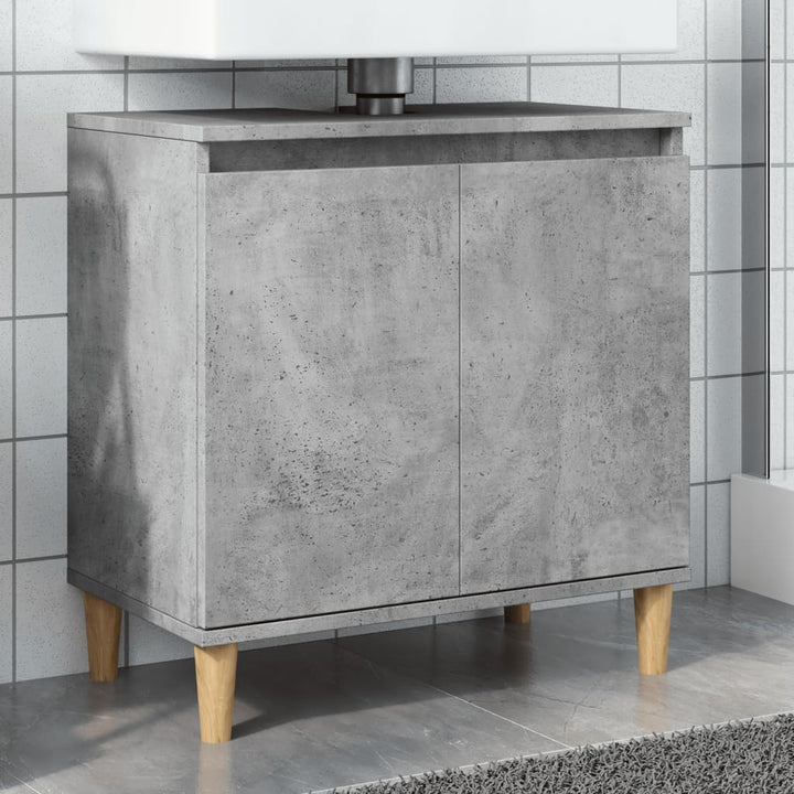 Dulap De Chiuvetă, Gri Beton, 58X33X60 Cm, Lemn Prelucrat