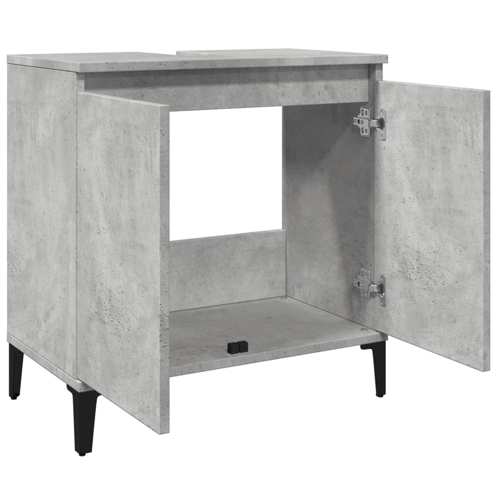 Dulap De Chiuvetă, Gri Beton, 58X33X60 Cm, Lemn Prelucrat