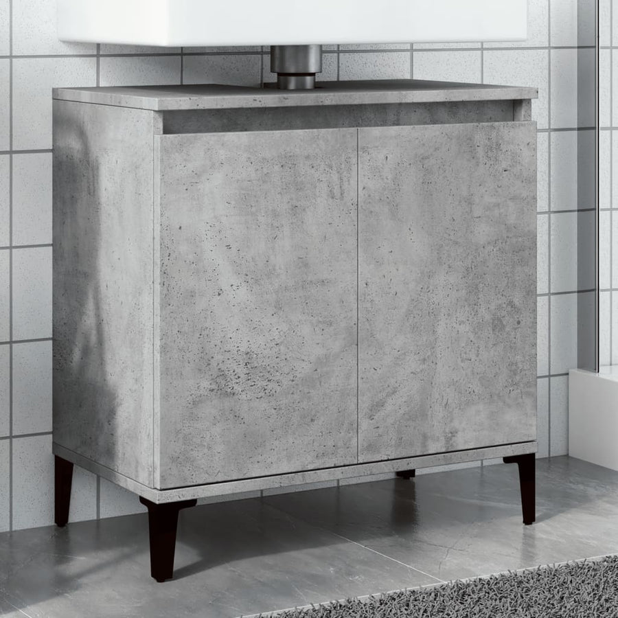Dulap De Chiuvetă, Gri Beton, 58X33X60 Cm, Lemn Prelucrat