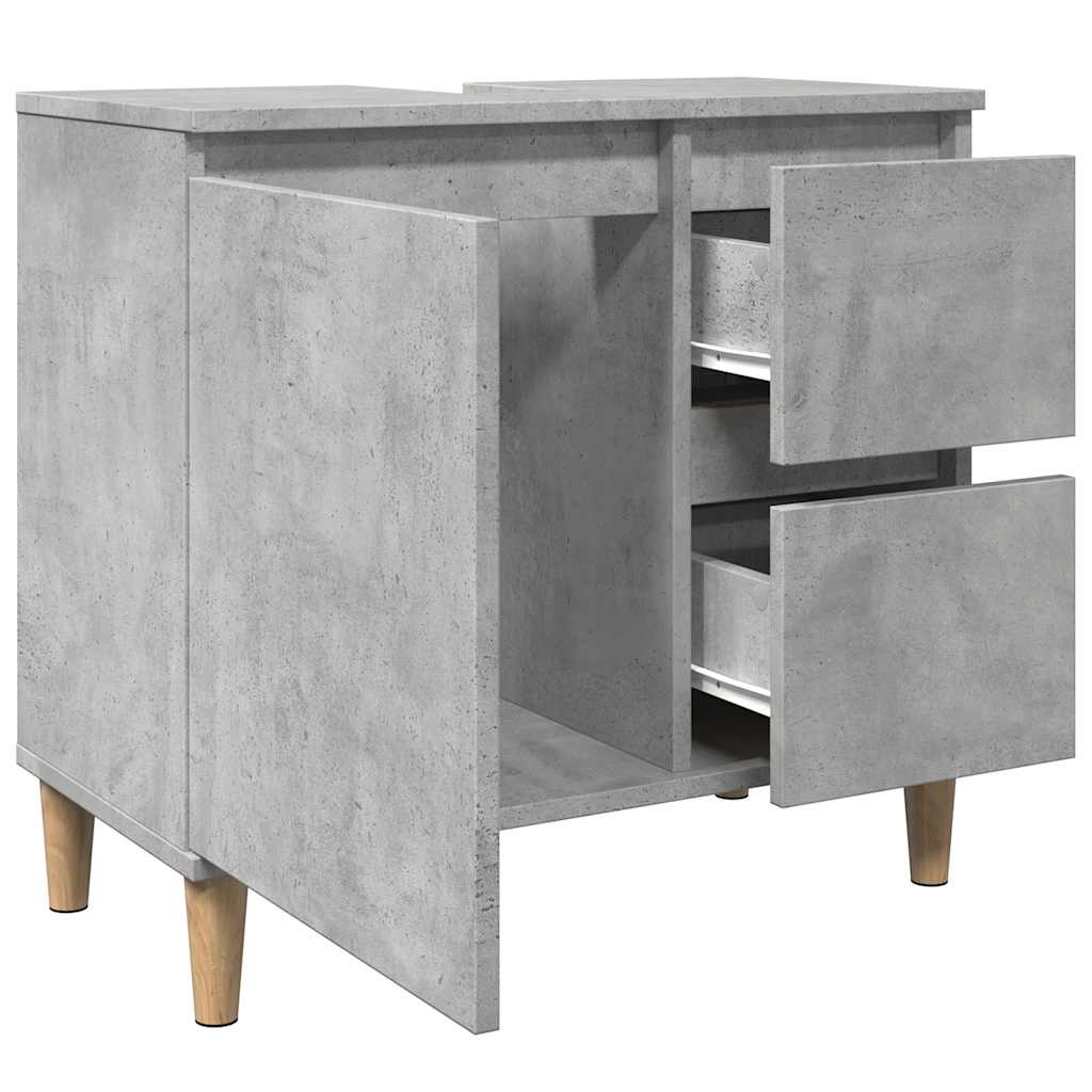 Dulap De Chiuvetă, Gri Beton, 65X33X60 Cm, Lemn Prelucrat