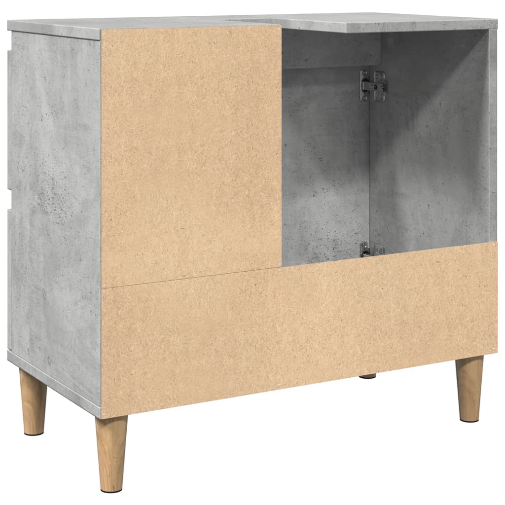 Dulap De Chiuvetă, Gri Beton, 65X33X60 Cm, Lemn Prelucrat