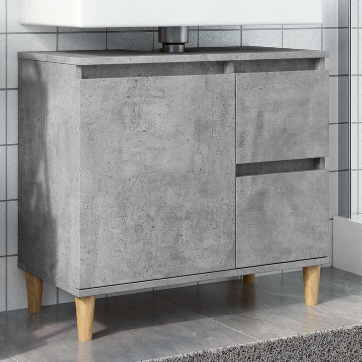 Dulap De Chiuvetă, Gri Beton, 65X33X60 Cm, Lemn Prelucrat