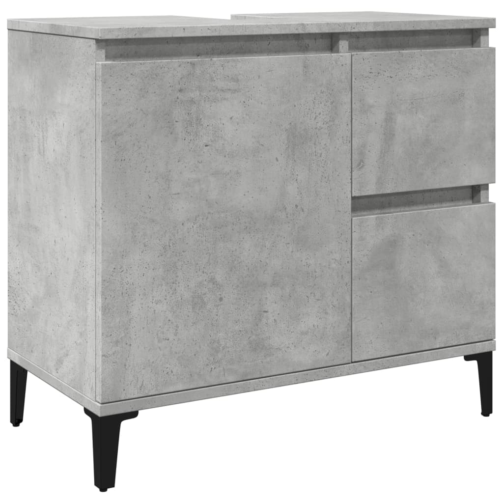Dulap De Chiuvetă, Gri Beton, 65X33X60 Cm, Lemn Prelucrat