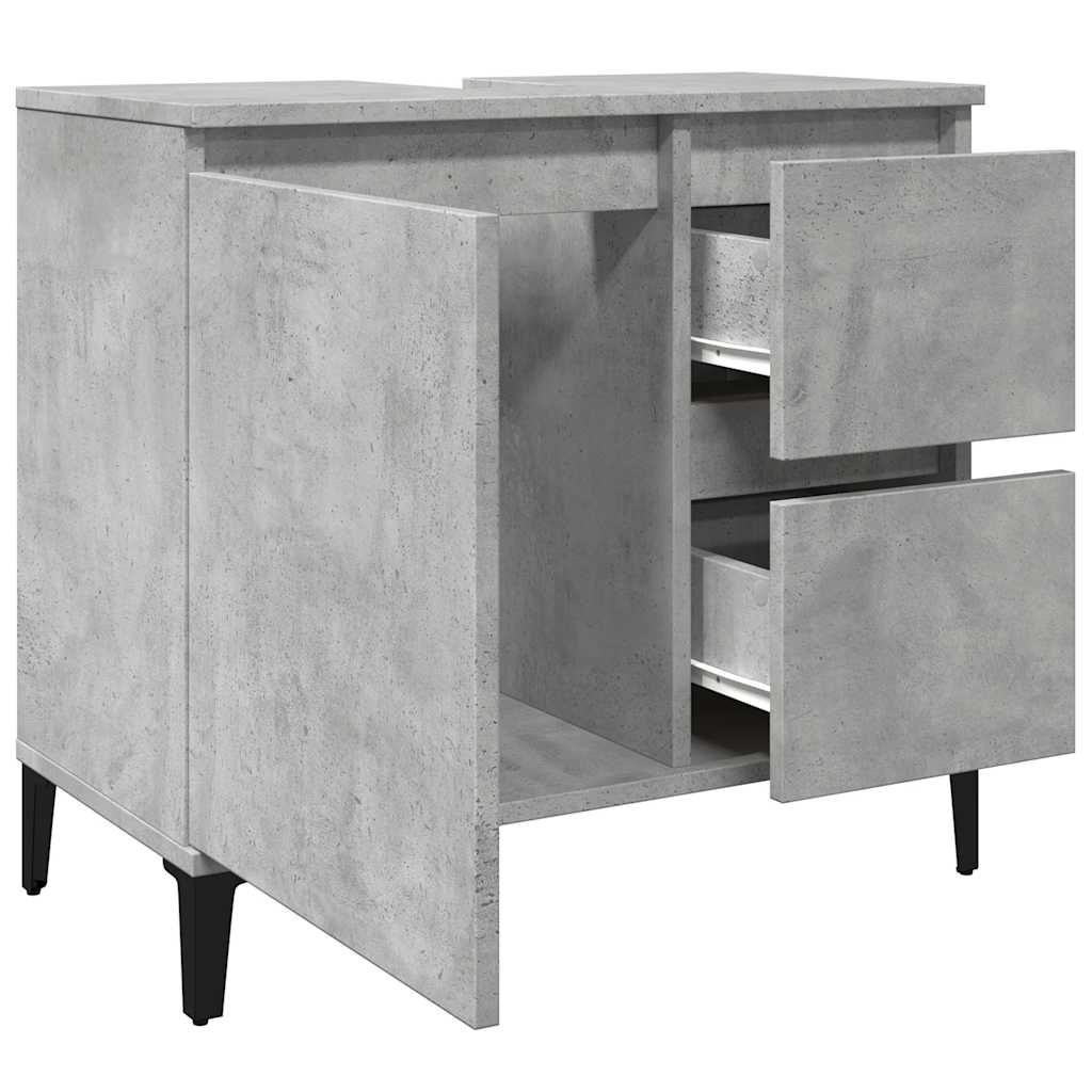 Dulap De Chiuvetă, Gri Beton, 65X33X60 Cm, Lemn Prelucrat