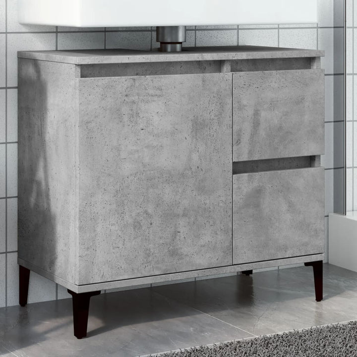 Dulap De Chiuvetă, Gri Beton, 65X33X60 Cm, Lemn Prelucrat