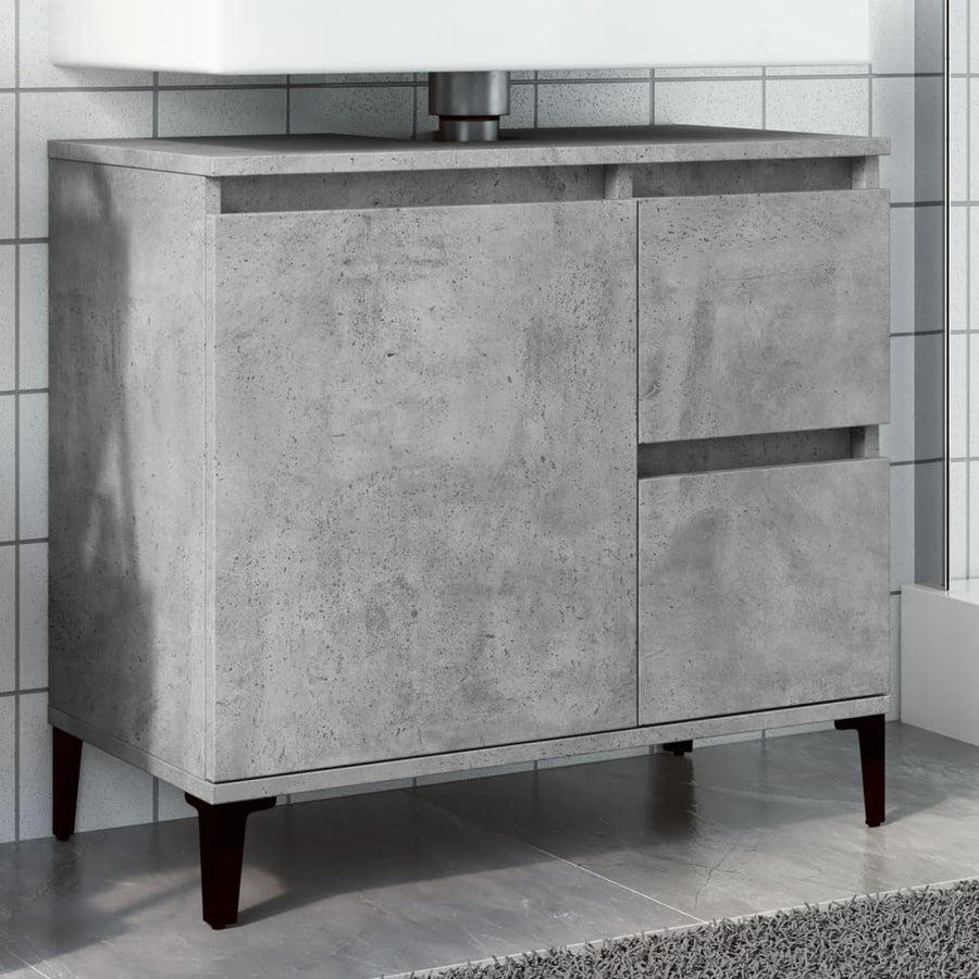 Dulap De Chiuvetă, Gri Beton, 65X33X60 Cm, Lemn Prelucrat