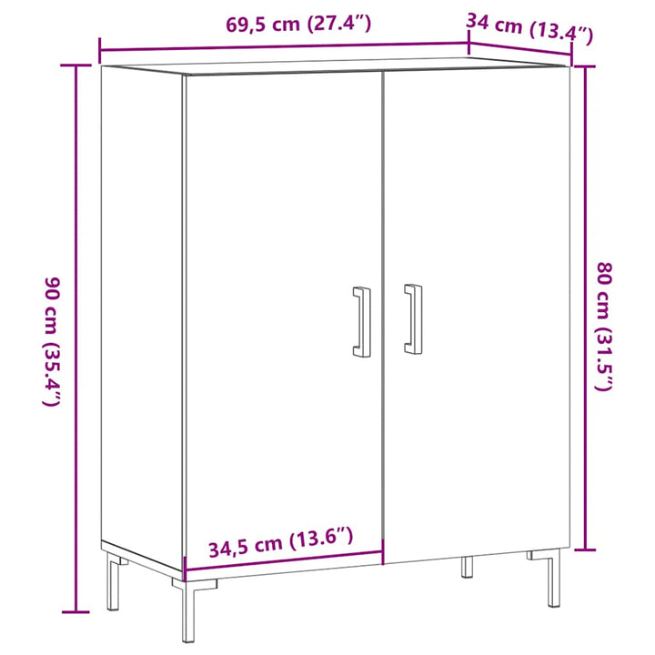 Dulap, , 69,5X34X90 Cm, Lemn Prelucrat