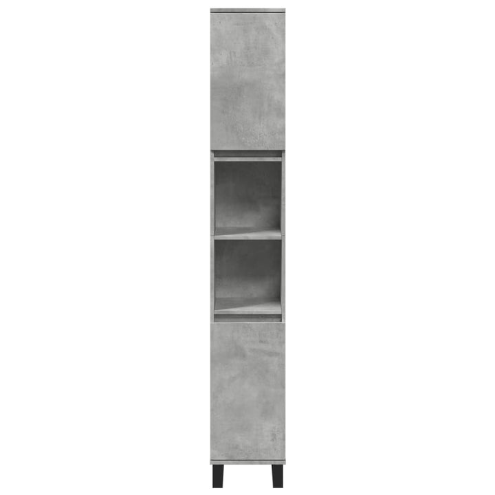 Dulap De Baie, Gri Beton, 30X30X190 Cm, Lemn Prelucrat
