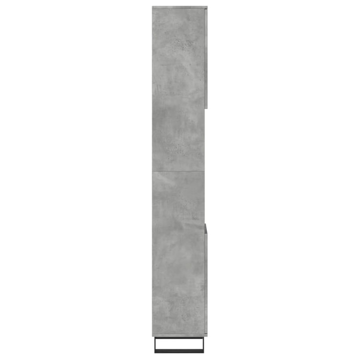 Dulap De Baie, Gri Beton, 30X30X190 Cm, Lemn Prelucrat