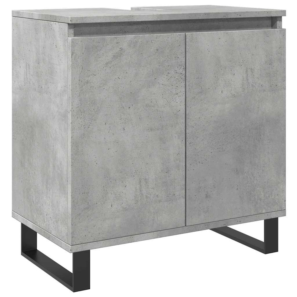 Dulap De Baie, Gri Beton, 58X33X60 Cm, Lemn Prelucrat