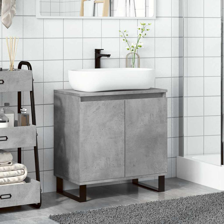 Dulap De Baie, Gri Beton, 58X33X60 Cm, Lemn Prelucrat