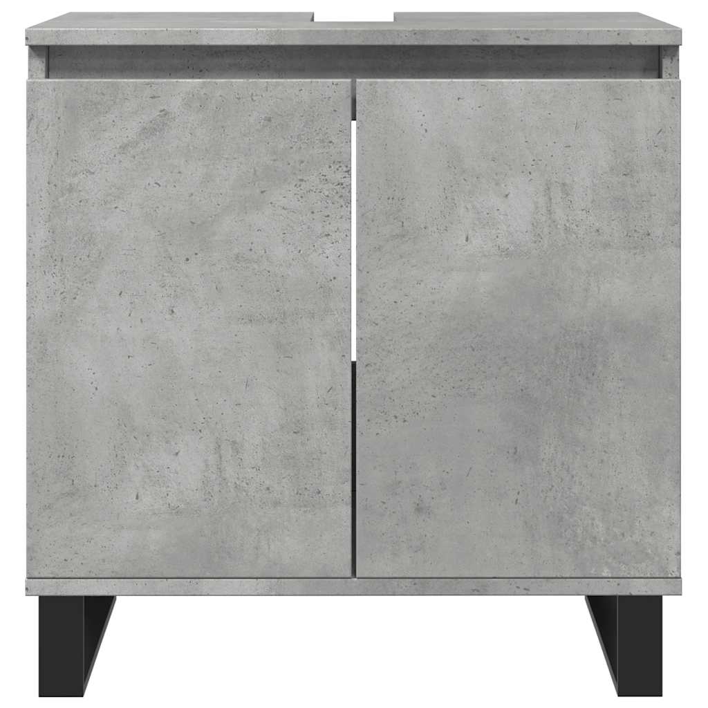 Dulap De Baie, Gri Beton, 58X33X60 Cm, Lemn Prelucrat