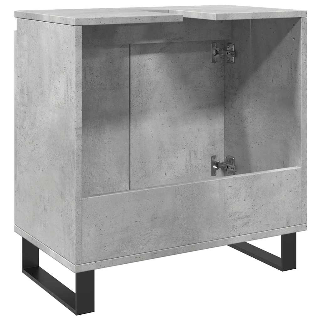 Dulap De Baie, Gri Beton, 58X33X60 Cm, Lemn Prelucrat
