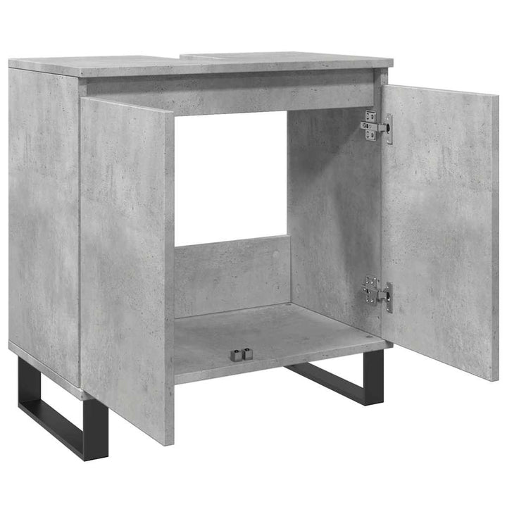 Dulap De Baie, Gri Beton, 58X33X60 Cm, Lemn Prelucrat