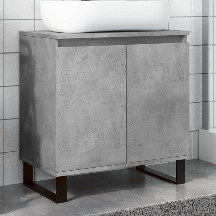 Dulap De Baie, Gri Beton, 58X33X60 Cm, Lemn Prelucrat