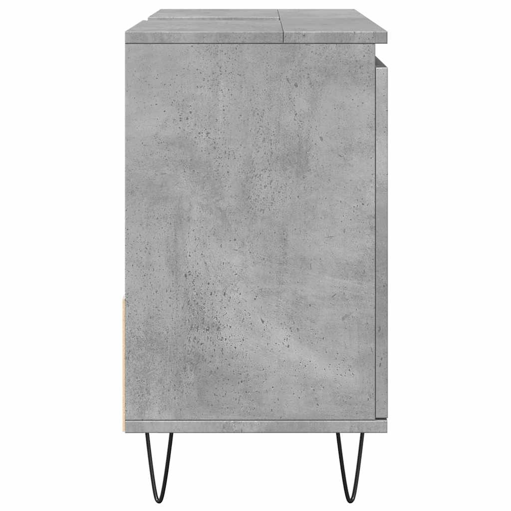 Dulap De Chiuvetă Baie, Gri Beton, 65X33X60 Cm, Lemn Prelucrat