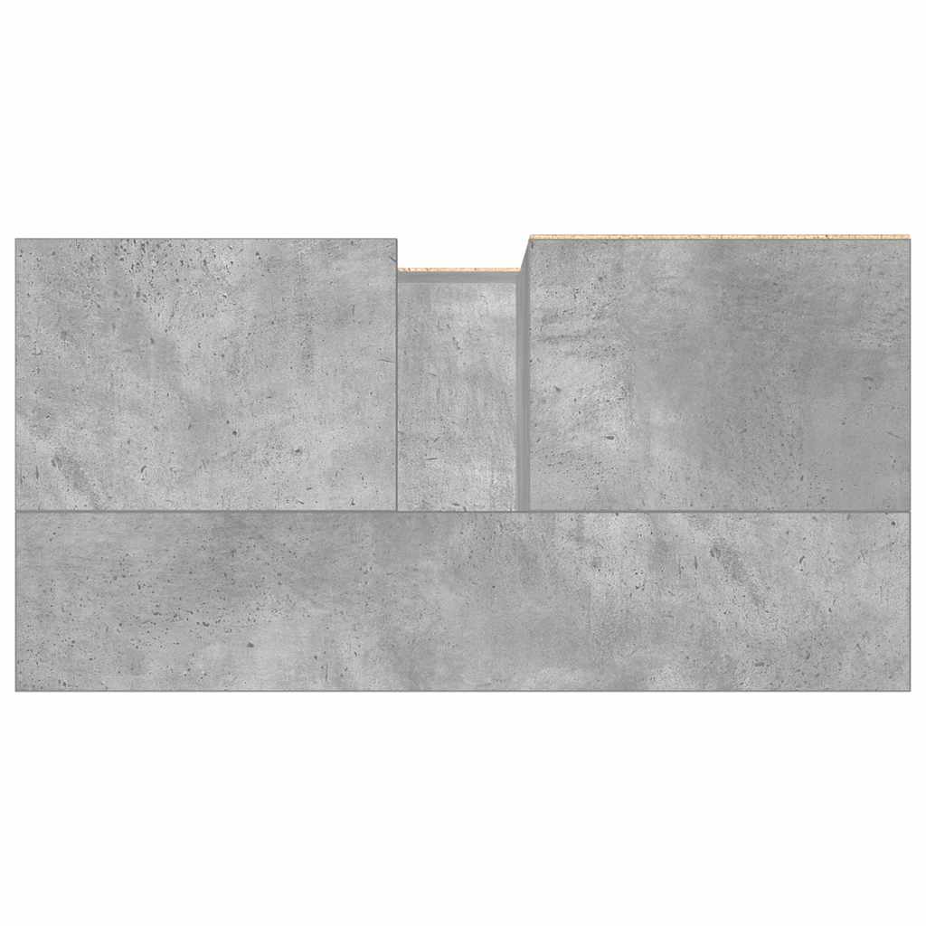 Dulap De Chiuvetă Baie, Gri Beton, 65X33X60 Cm, Lemn Prelucrat