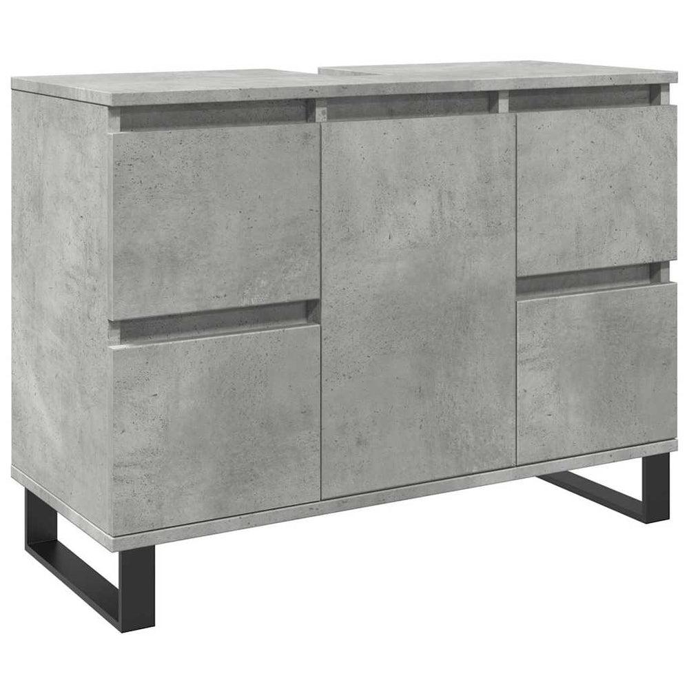 Dulap Chiuvetă Baie, Gri Beton, 80X33X60 Cm, Lemn Compozit