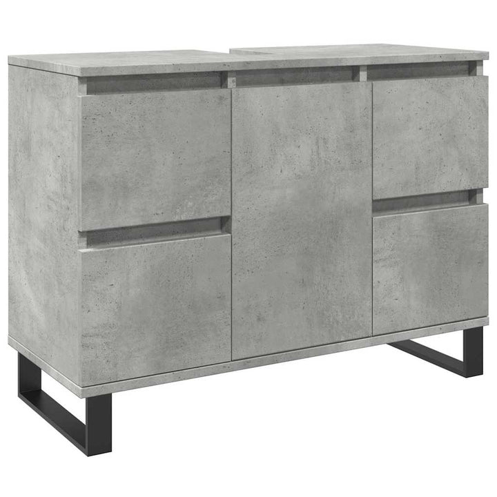 Dulap Chiuvetă Baie, Gri Beton, 80X33X60 Cm, Lemn Compozit