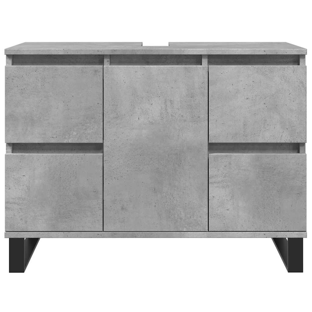 Dulap Chiuvetă Baie, Gri Beton, 80X33X60 Cm, Lemn Compozit