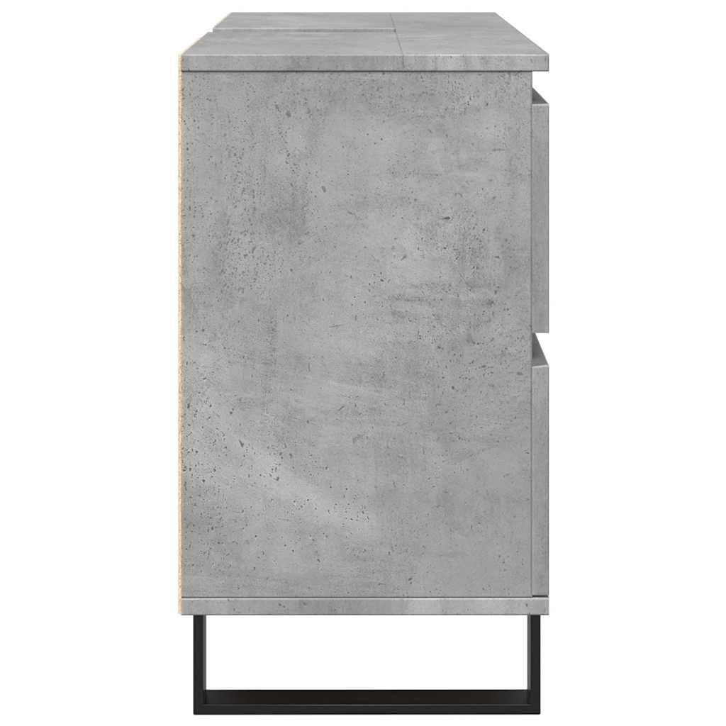 Dulap Chiuvetă Baie, Gri Beton, 80X33X60 Cm, Lemn Compozit