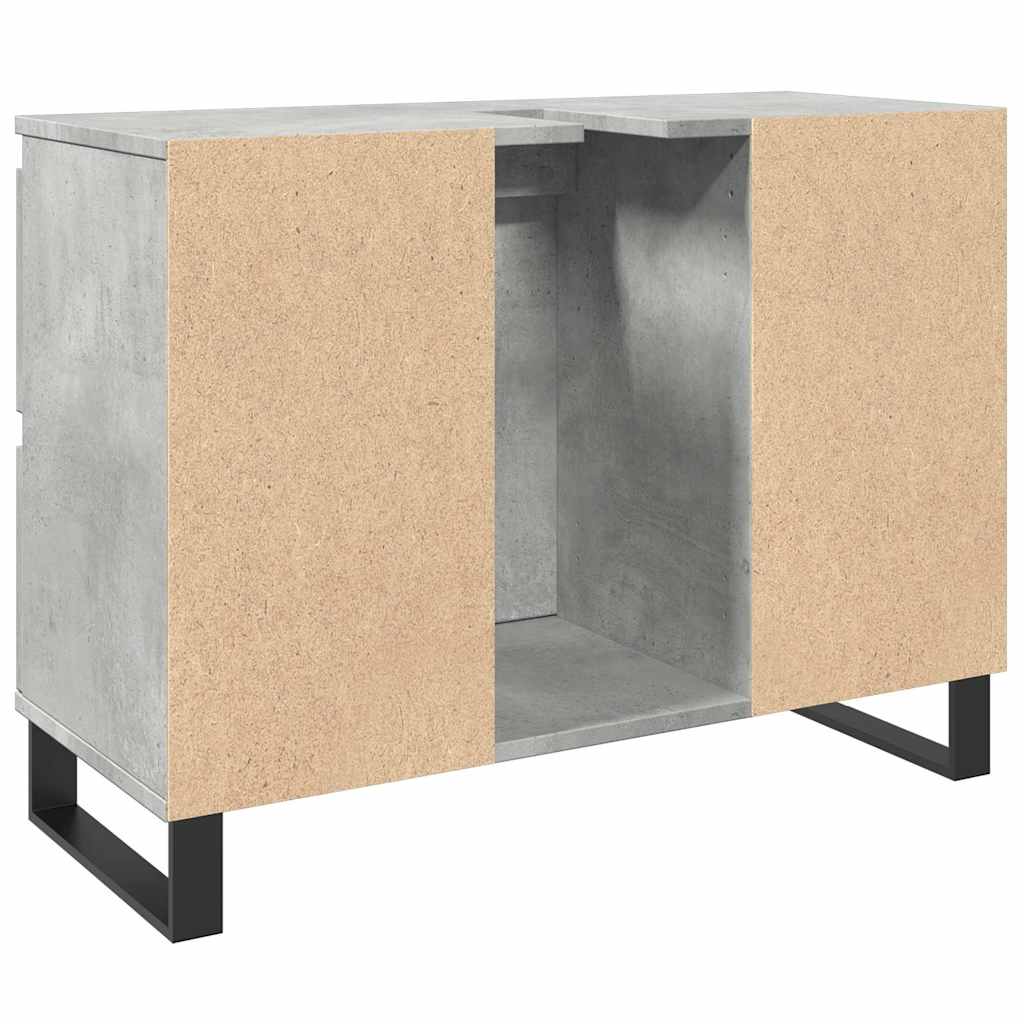 Dulap Chiuvetă Baie, Gri Beton, 80X33X60 Cm, Lemn Compozit