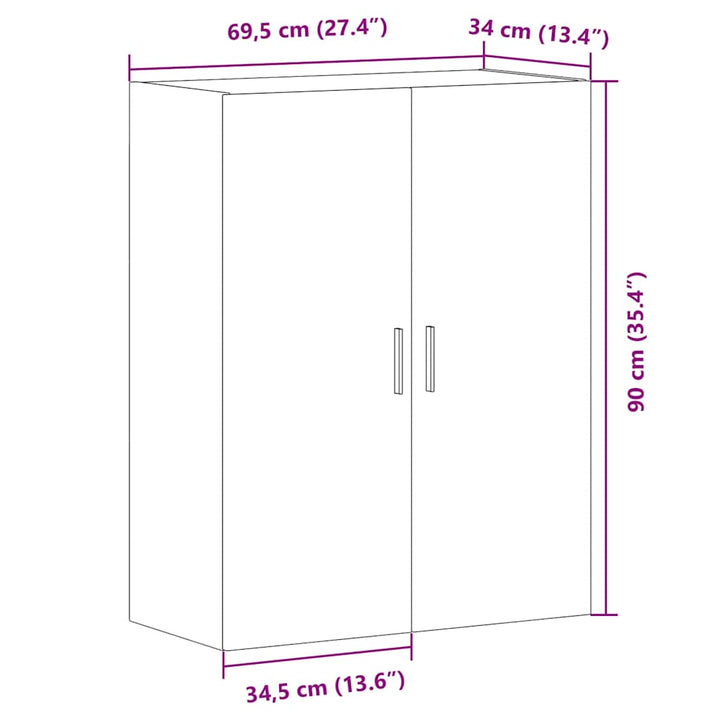 Dulap Montat Pe Perete 69,5X34X90 Cm