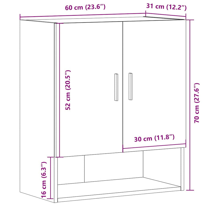 Dulap De Perete, , 60X31X70 Cm, Lemn Compozit