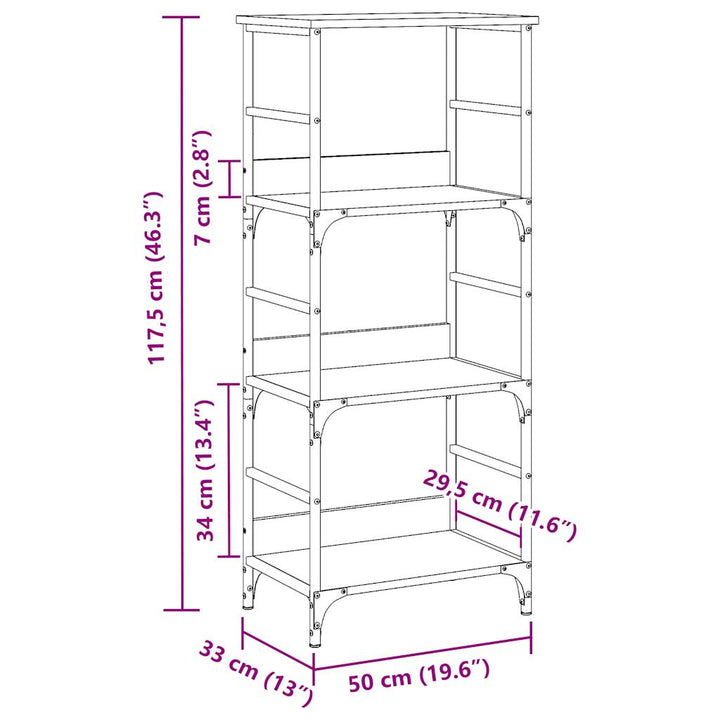 Bibliotecă, Lemn Vechi, 50X33X117,5 Cm, Lemn Prelucrat