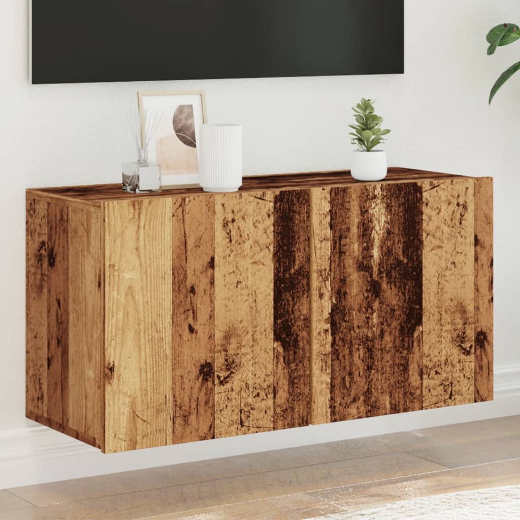 Comodă Tv De Perete, Lemn Vechi, 80X30X41 Cm