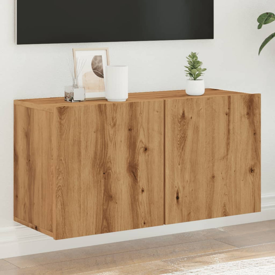 Comodă Tv De Perete, Stejar Artizanal, 80X30X41 Cm