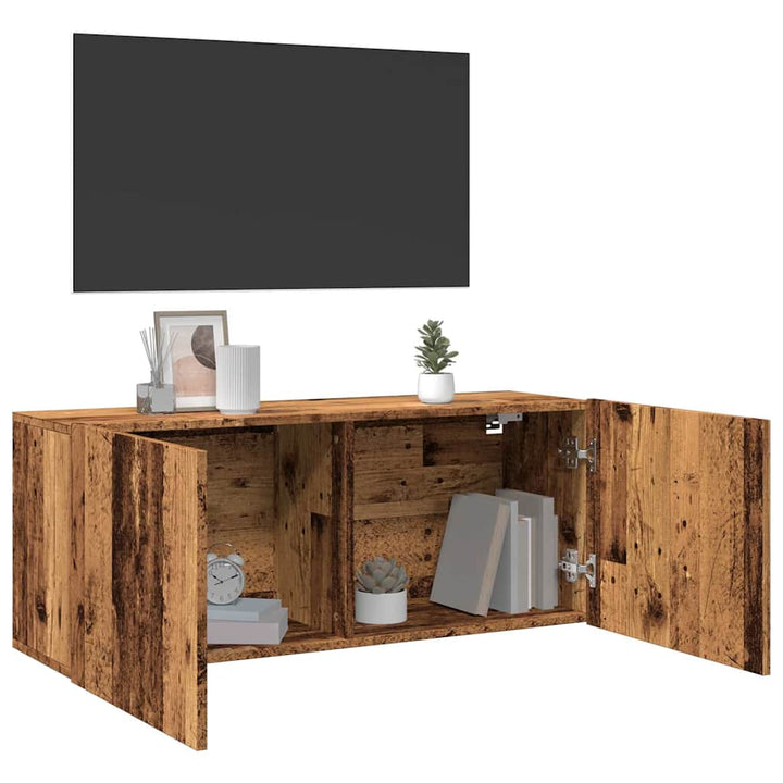 Comodă Tv De Perete, Lemn Vechi, 100X30X41 Cm
