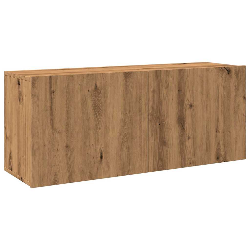 Comodă Tv De Perete, Stejar Artizanal, 100X30X41 Cm