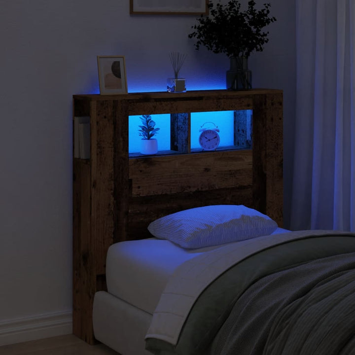 Tăblie De Pat Cu Led, , 180X18,5X103,5 Cm, Lemn