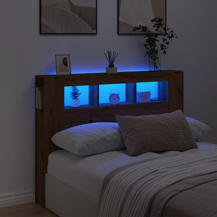 Tăblie De Pat Cu Led, , 180X18,5X103,5 Cm, Lemn