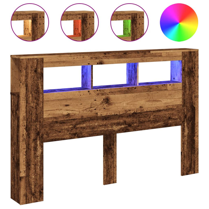 Tăblie Pat Cu Led 160X18,5X103,5 Cm Lemn Prelucrat