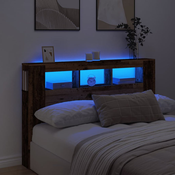 Tăblie De Pat Cu Led, , 180X18,5X103,5 Cm, Lemn