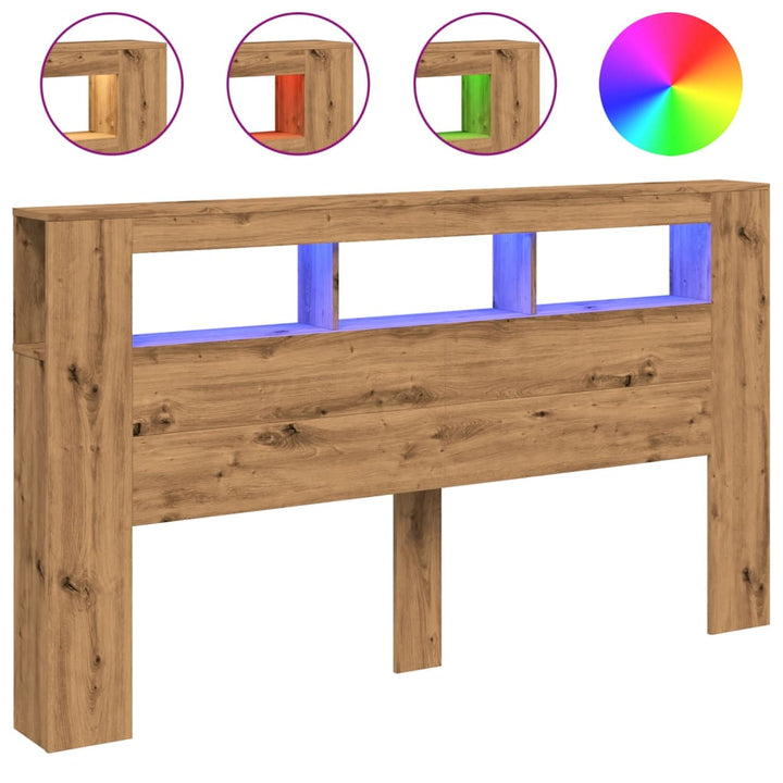 Tăblie De Pat Cu Led, , 180X18,5X103,5 Cm, Lemn