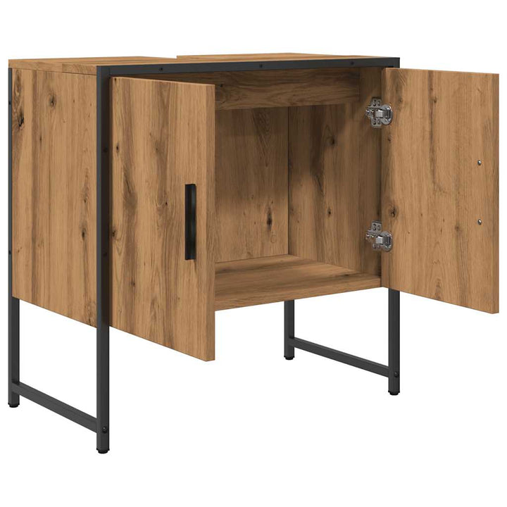 Dulap Chiuvetă Baie, Stejar Artizanal 65X33X60Cm Lemn Prelucrat