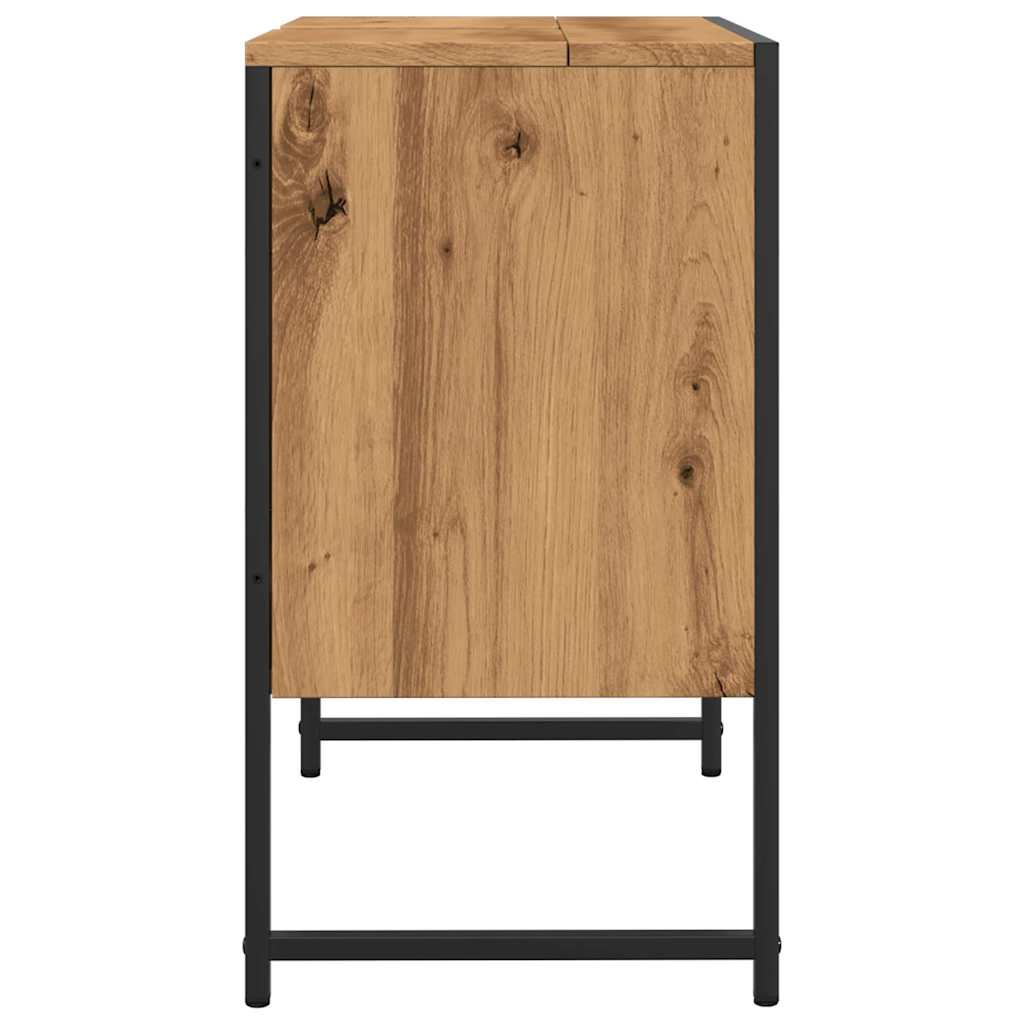 Dulap Chiuvetă Baie, Stejar Artizanal 65X33X60Cm Lemn Prelucrat