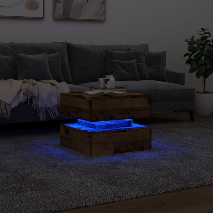 Măsuță De Cafea Cu Lumini Led, , 50X50X40 Cm
