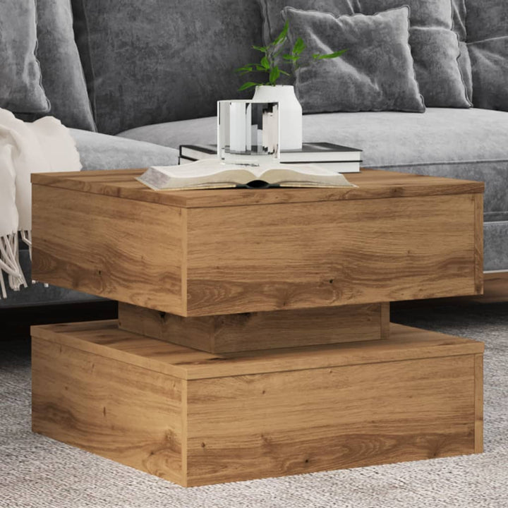 Măsuță De Cafea Cu Lumini Led, , 50X50X40 Cm