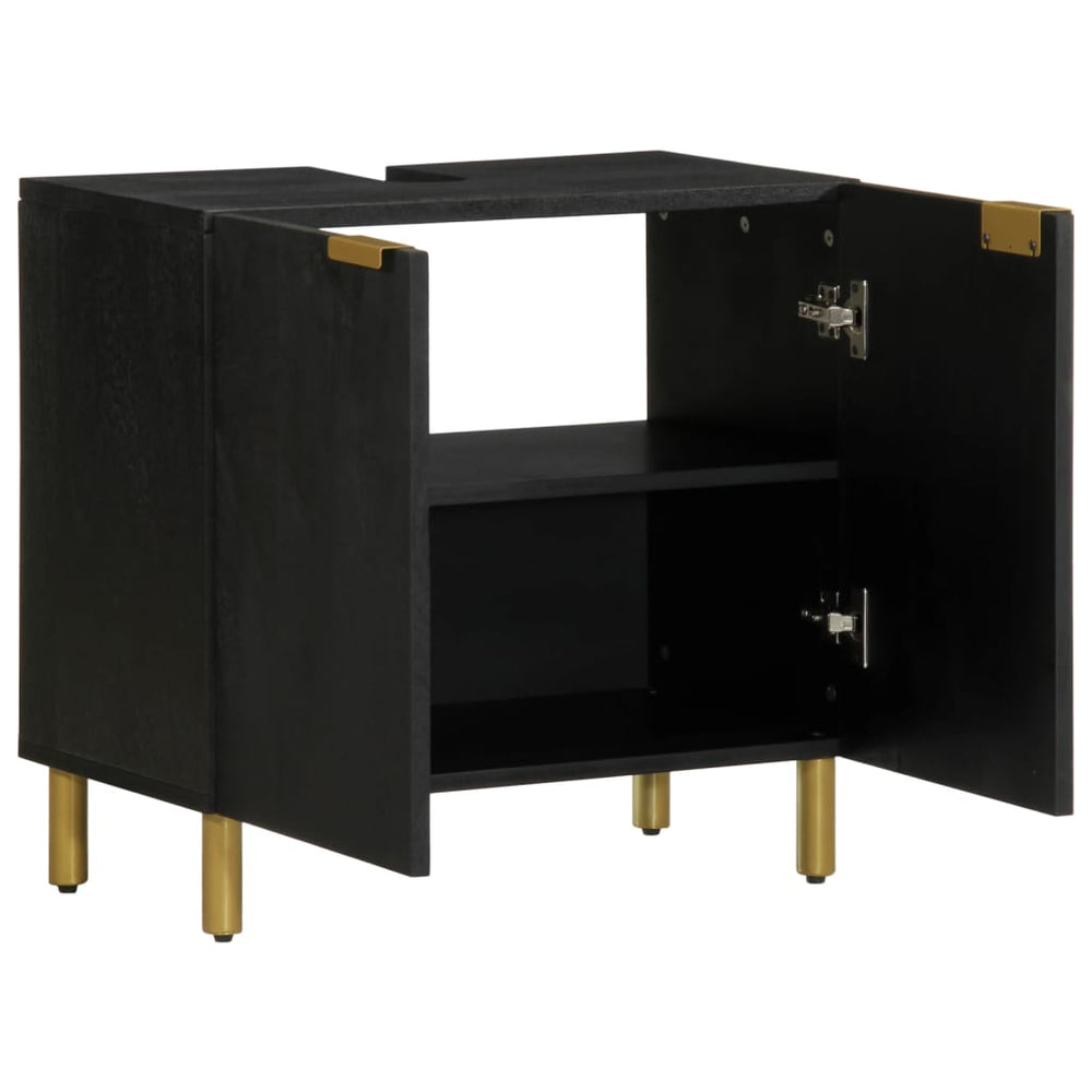 Dulap Chiuveta De Baie, Negru, 62X33X58 Cm, Lemn Prelucrat