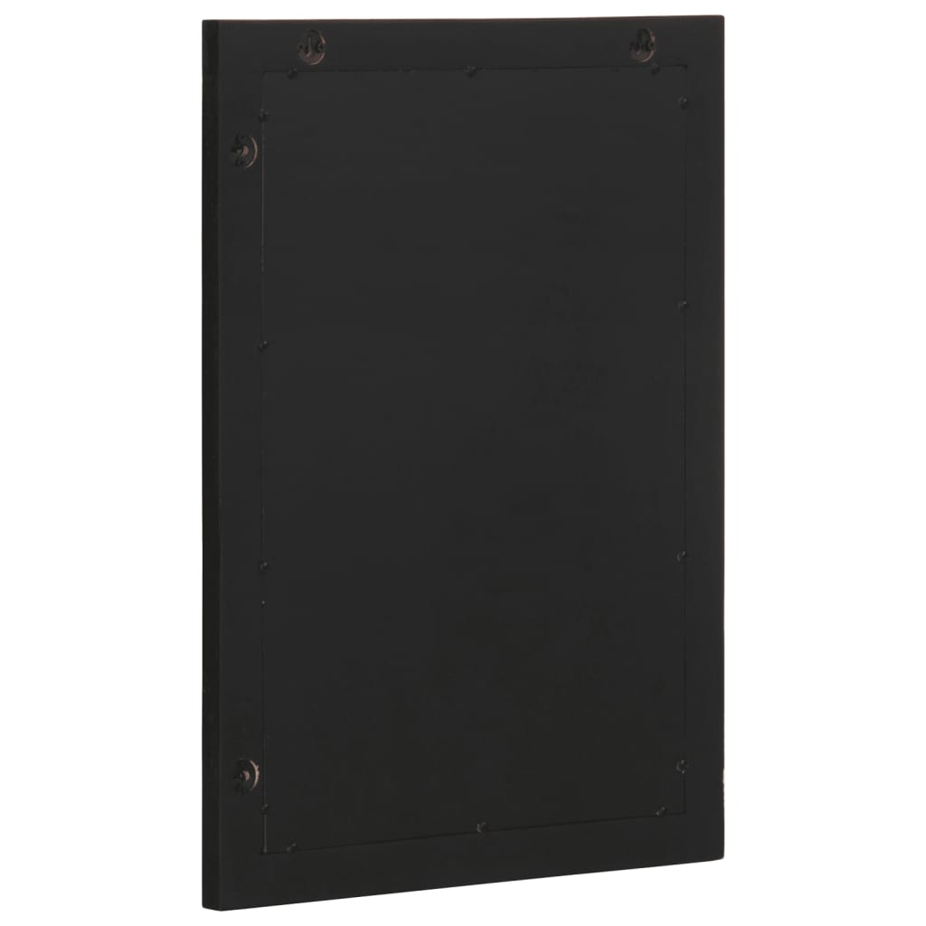 Oglindă De Baie, Negru, 50X70X2,5 Cm, Lemn Prelucrat Și Alamă