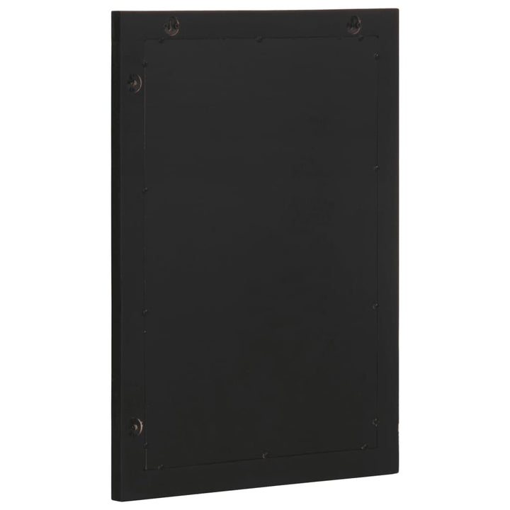 Oglindă De Baie, Negru, 50X70X2,5 Cm, Lemn Prelucrat Și Alamă