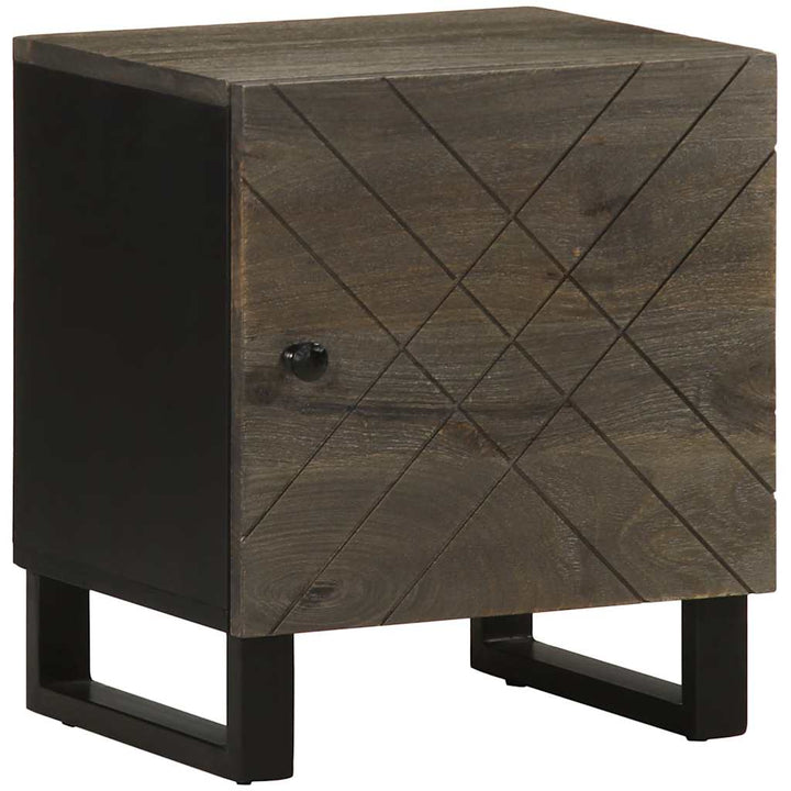 Noptiere, 2 Buc., Negru, 40X33X46 Cm, Lemn Masiv De Mango
