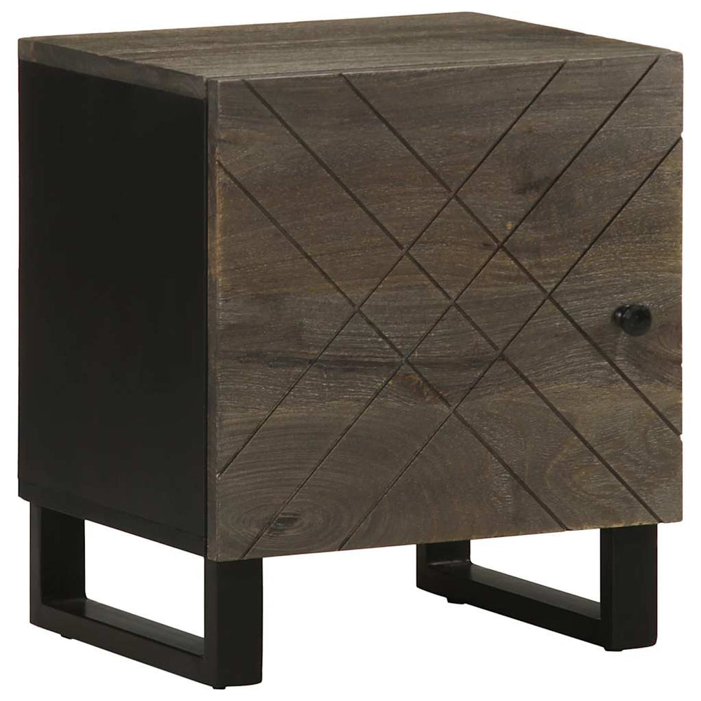 Noptiere, 2 Buc., Negru, 40X33X46 Cm, Lemn Masiv De Mango